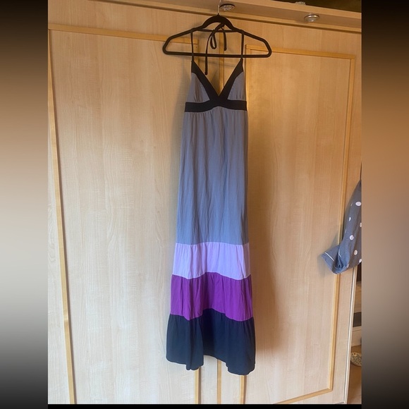Roxy Colorblock Halter Maxi Dress Size Small - Picture 2 of 8